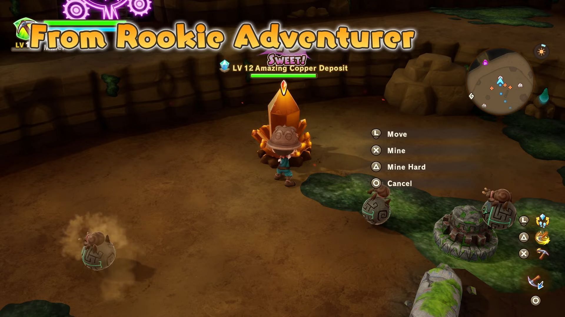 Mining Copper Deposits in Fantasy Life i The Girl Who Steals Time (Image via LEVEL5 Inc)